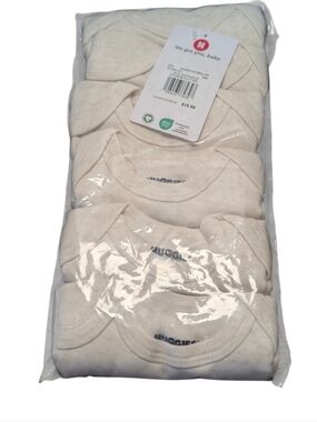 Huggies 6 Pack Organic Cotton Onesies Bodysuits Size 12 Months in Oatmeal